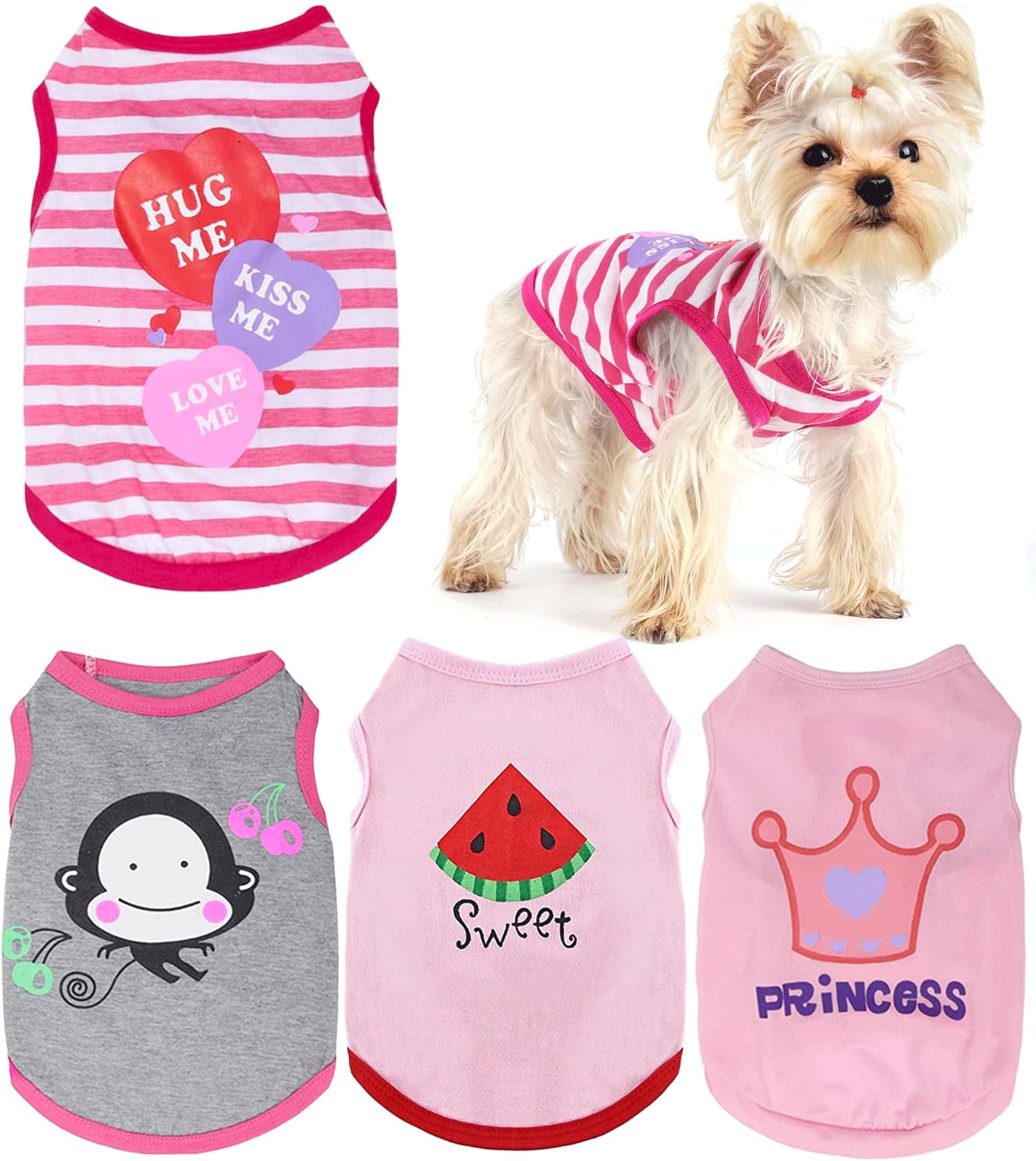 Dog Clothes for Small Dogs Girl - Dog Apparel & Accessories - Dog Shirt - Small Dog Clothes - Puppy Clothes - Girl Dog Clothes - Dog Outfits for Small Dogs - Yorkie Clothes- Pet Clothes