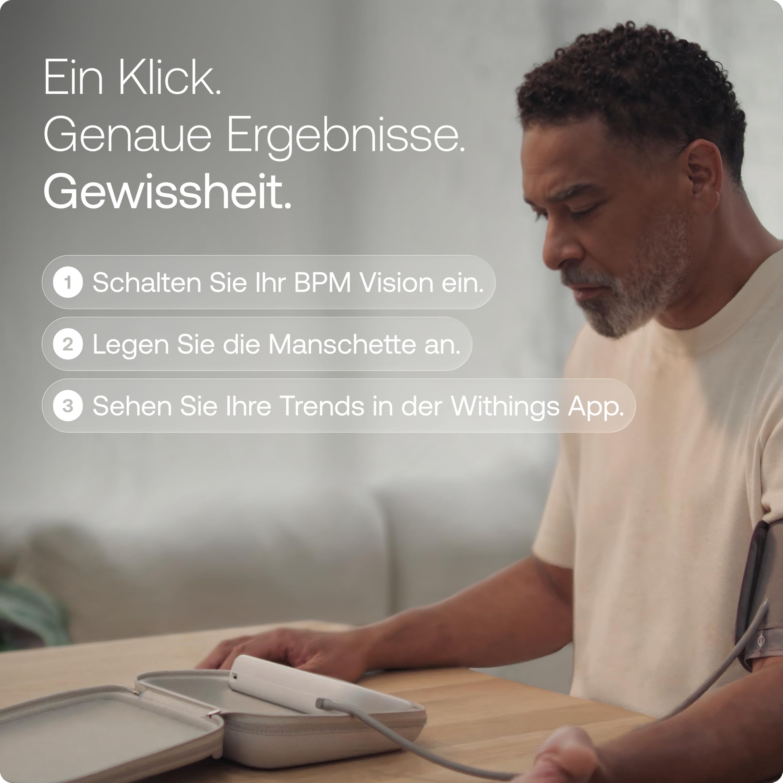Withings BPM Vision – Intelligentes Oberarm-Blutdruckmessgerät, Elektrokardiogramm - 2-in-1-Messung: Blutdruck + EKG - WLAN & Bluetooth-Sync - iOS & Android - Apple Health & Google Health kompatibel