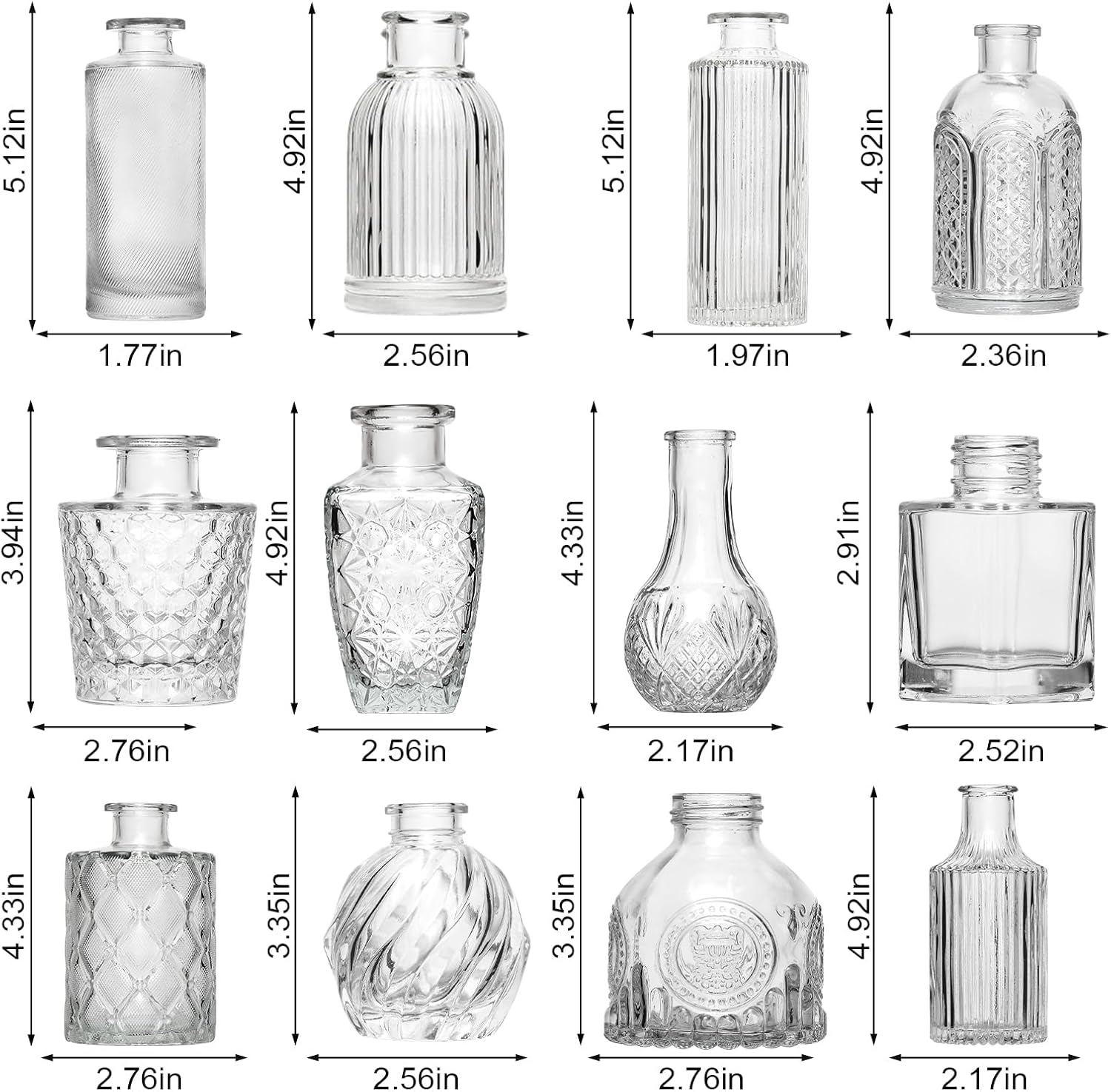 Aheroi 24Pcs Bud Vase Set and 8Pcs Light Covers