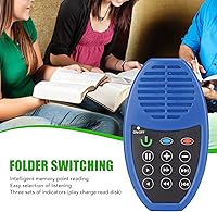 Vista 3 de Bewinner Mini reproductor de audio portátil de carga solar de la Biblia, 4GB, azul