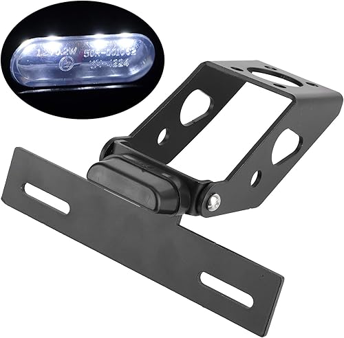 Miniatura 4 de Aramox Soporte para placa de matrícula de motocicleta, soporte trasero para placa de matrícula elimina con luz LED para YZF R6 2008-2019