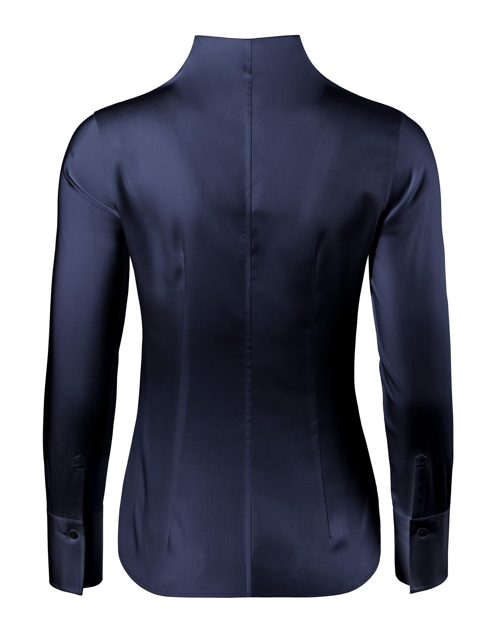 Vincenzo Boretti Camisa de Mujer, Corte Ligeramente más angosto, 100% algodón, Manga-Larga, Cuello cáliz, Lisa, fácil de Planchar, Elegante y clásica