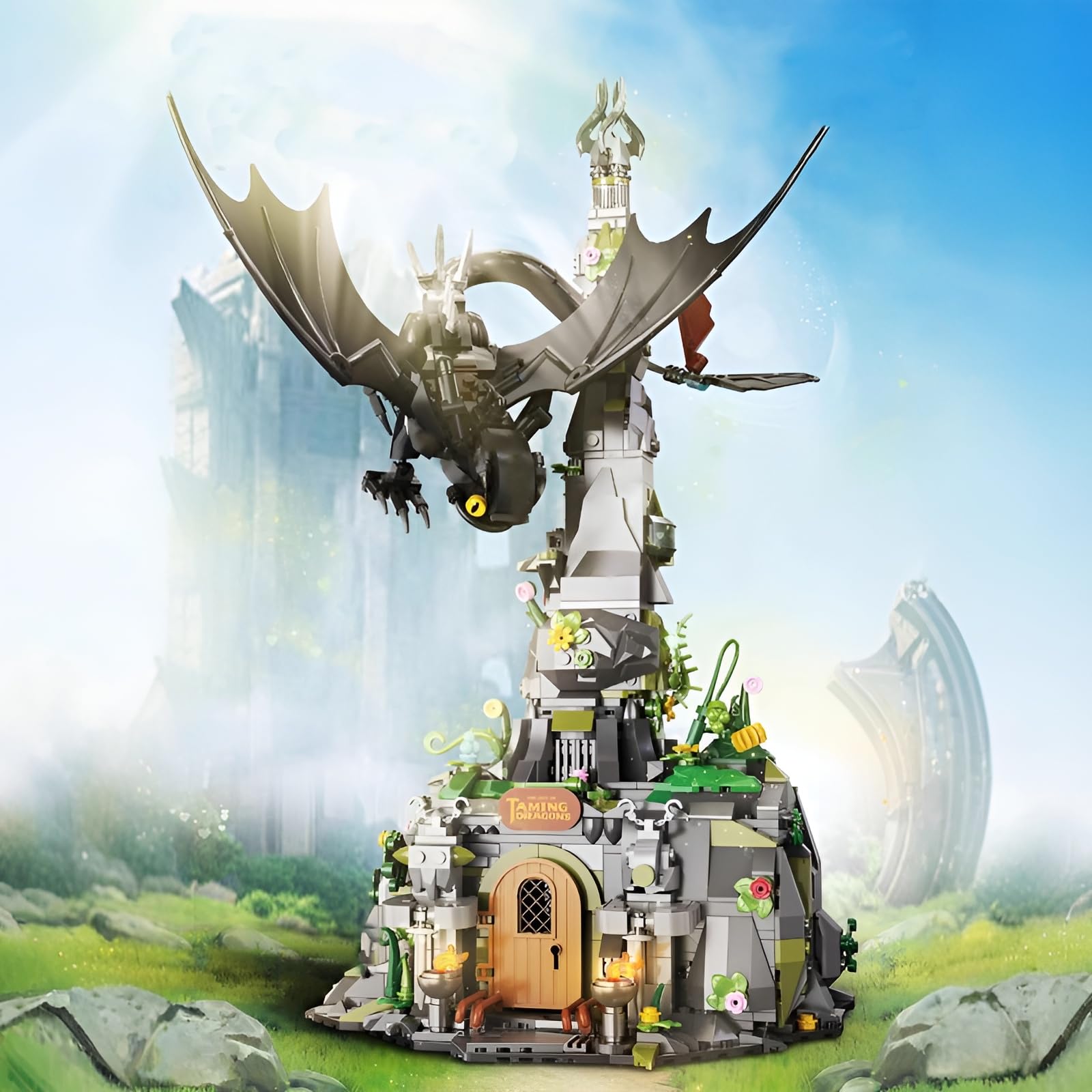 Night Black Dragon Castle Building Block Set, 998PCS Movie Character Model Toy - Image 4