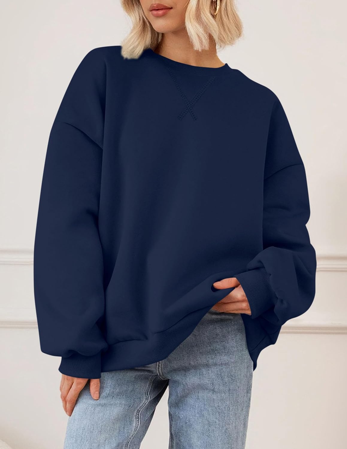 PRETTYGARDEN Oversized Sweatshirt for Women Fall Outfits 2026 Crewneck Long Sleeve Tops Fleece Pullover Winter Clothing - Image 2