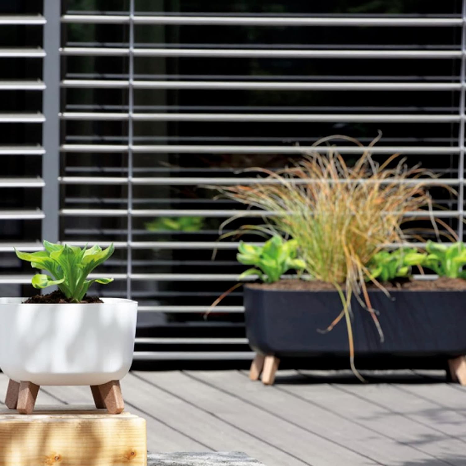 Prosperplast Flower Pot with feet, Charcoal, Ø 29 cm