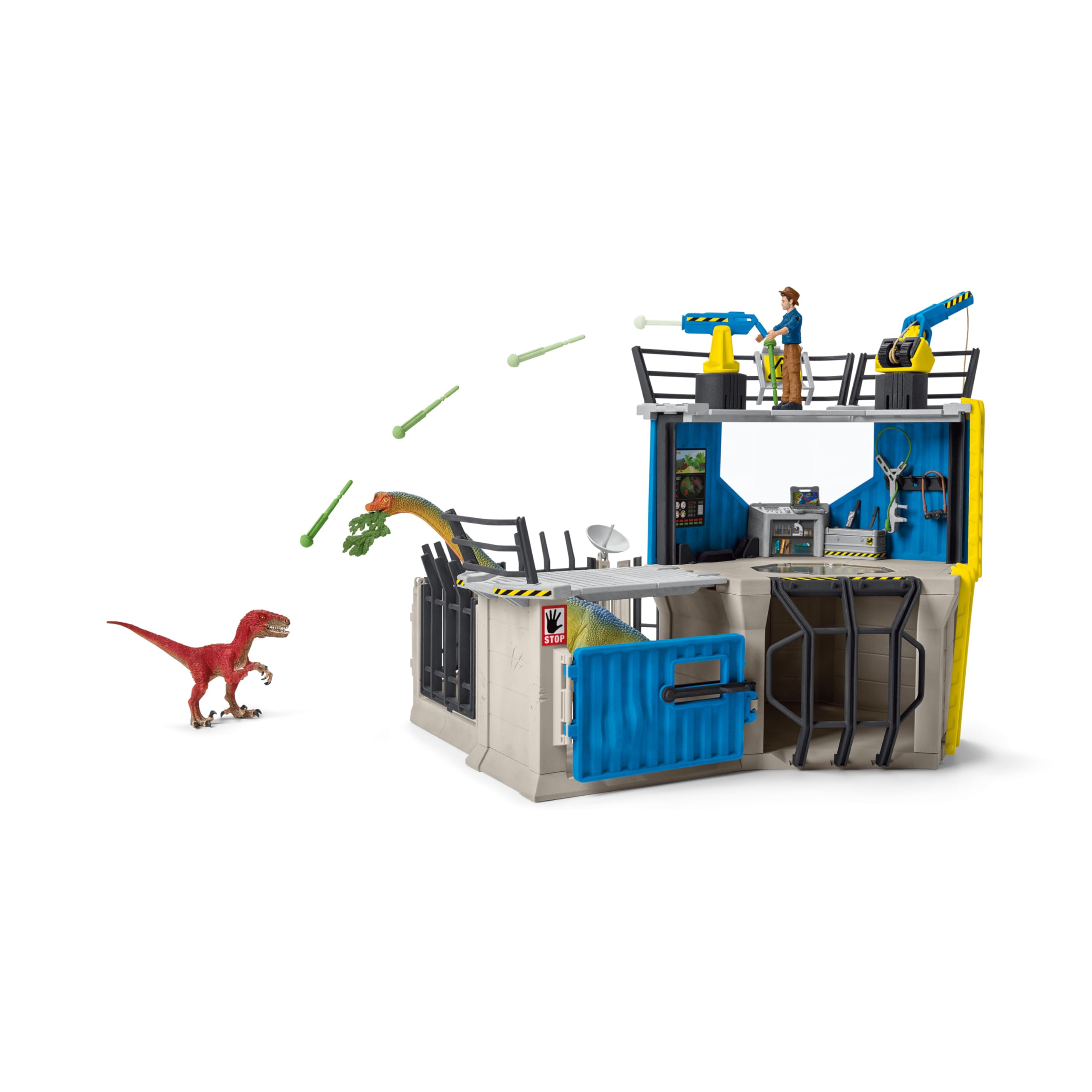 Schleich Dinosaurs | Große Dino-Forschungsstation 41462 | Spielset mit 2 Dino Figuren, Forscher Maxx und Zubehör | tolles Geschenk für Kinder | Dinosaurier Spielzeug ab 4 Jahren | Set aus 72 Teilen