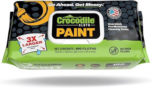 Crocodile Cloth Toallitas de limpieza de pintura, 100 unidades (15 x 10 pulgadas), paños de limpieza resistentes para preparación de pintura y