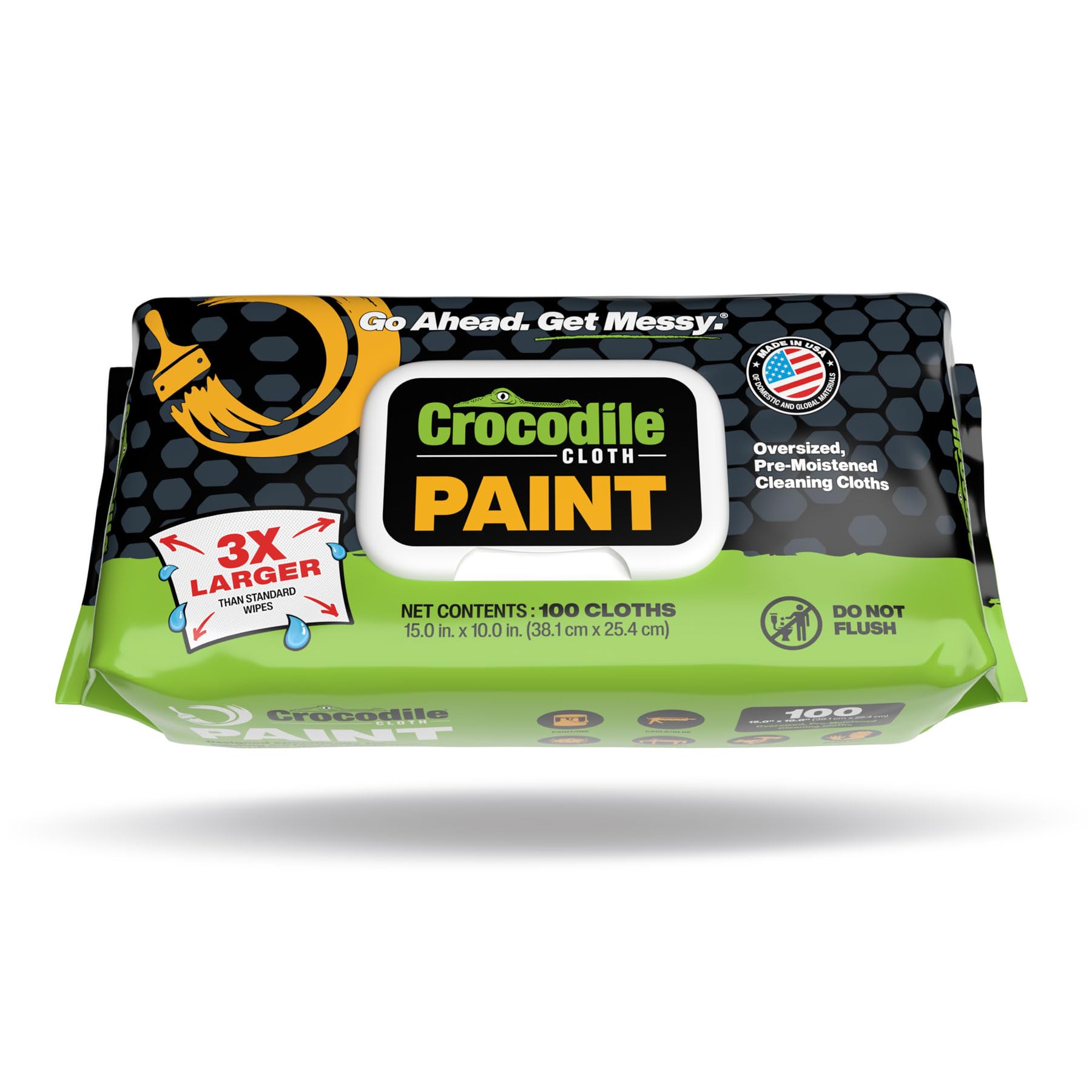 Sponsored Ad - Crocodile Cloth Paint Cleaning Wipes – 100 Count (15" x 10") Heavy-Duty Cleaning Cloths for Paint Prep & Cleanup, Removes Paint, Adhesive, Caulk – Ideal for Painters, Contractors, Artists & DIY Work