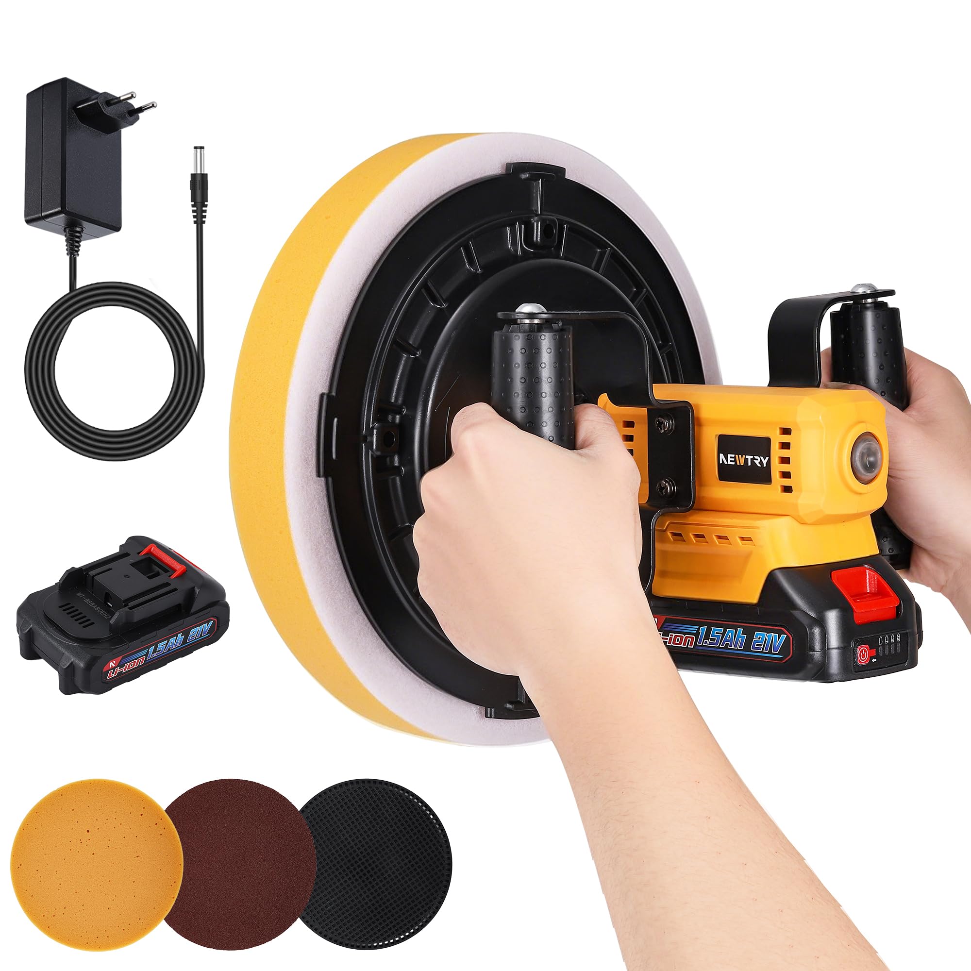 Levigatrice Elettrica Per Intonaco NEWTRY - 1200W, 220V, Con Dischi Intercambiabili Per Rifiniture Murali