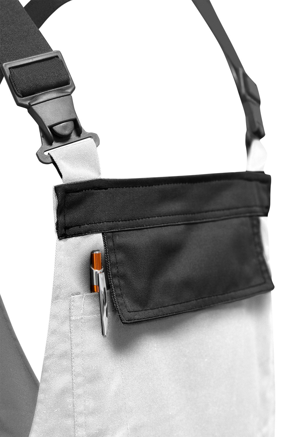 strongAnt® - Salopette da Pittore Berlin Salopette combinati 100% Cotone - Tasche per Ginocchiere - Made in EU - Bianco