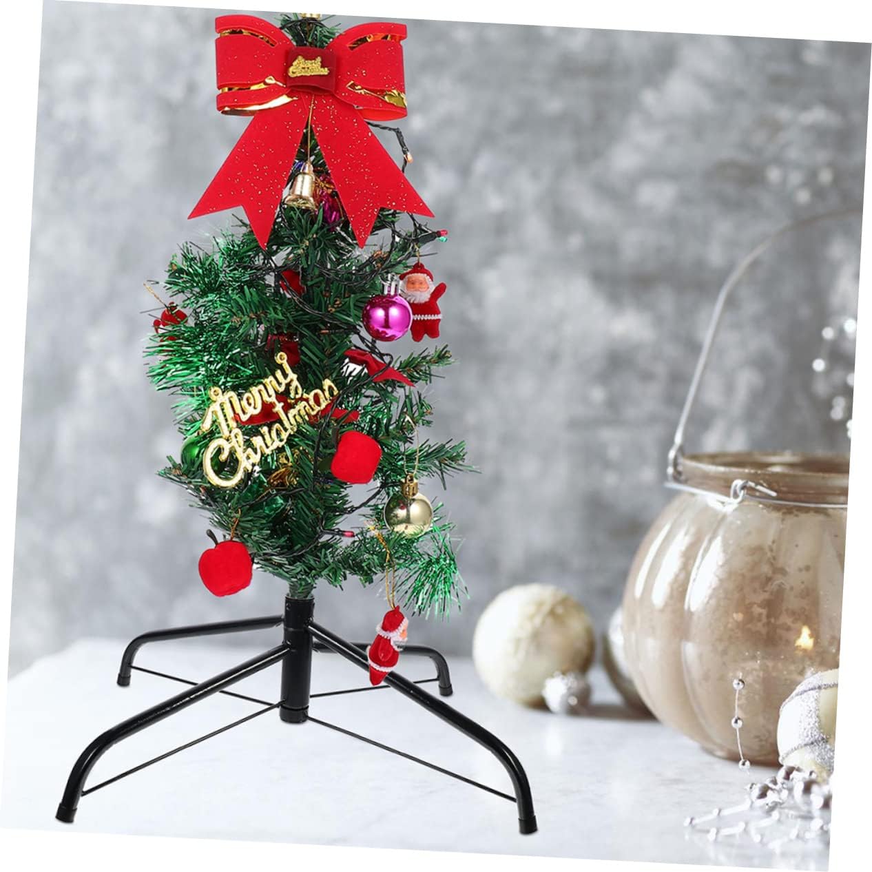 Outanaya 2pcs Christmas Tree Support Brackets Sturdy Metal Holders for Artificial Trees Easy to Install Holiday Displays