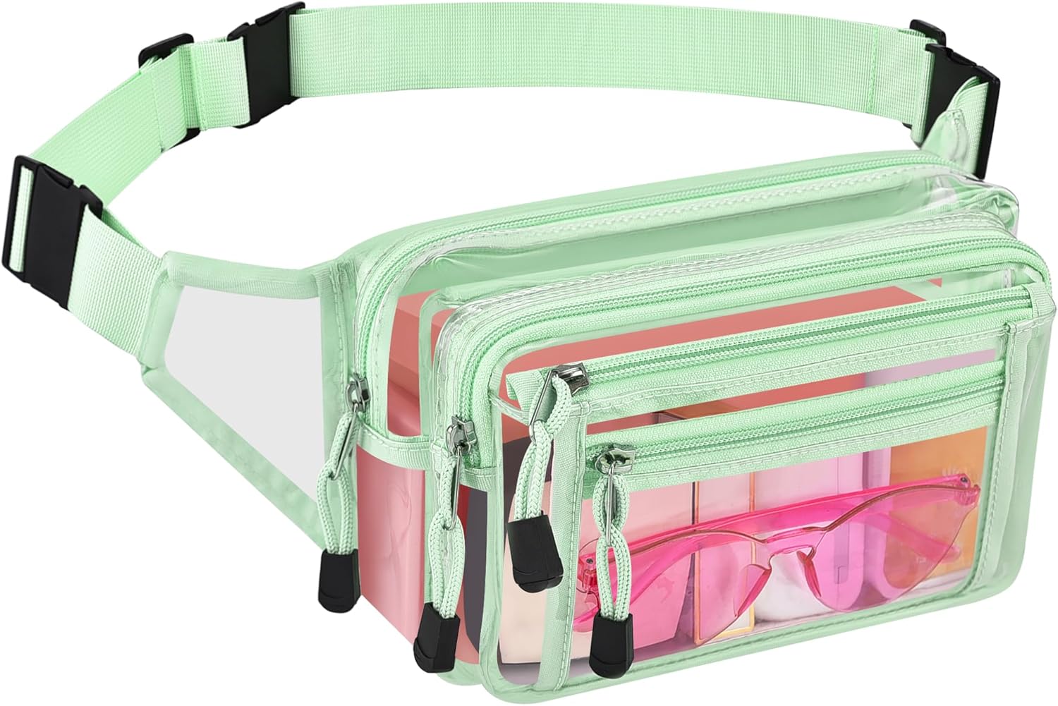 Clear Bag Stadium Approved Clear Fanny Pack for Women for Work,Multi-purpose Waist Bag for Travel & Sporting Event