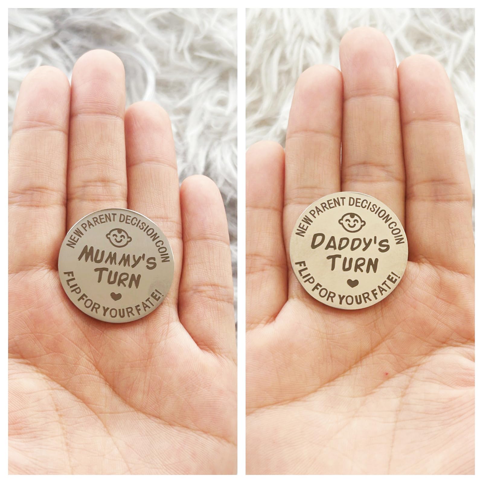 Mom Daddy Funny Decision Coin for Women Men Parent New Baby Gift for First Time Moms Dads Pregnancy Mothers for Moms Dads Mummy to Be Birthday Present