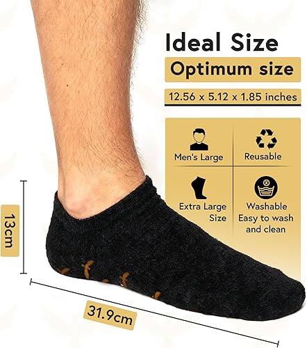 Miniatura 3 de Calcetines de gel hidratante para hombre, 2 pares extra grandes, calcetines de talón de silicona, tratamiento de talón agrietado, calcetines de spa