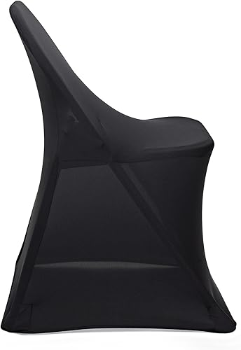 Miniatura 3 de Lann's Linens 10 fundas plegables de elastano negro para sillas de bodas, fiestas y banquetes