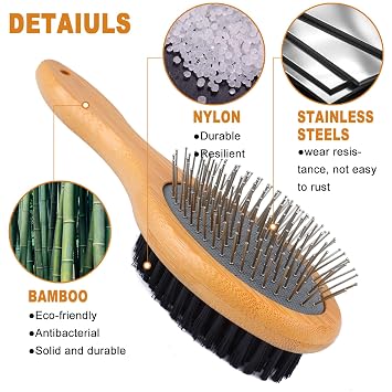 Dog Brush Cat Brush Dog Brush Long Hair Short Hair Double Brush Soft Brush for Puppies Dogs and Cats