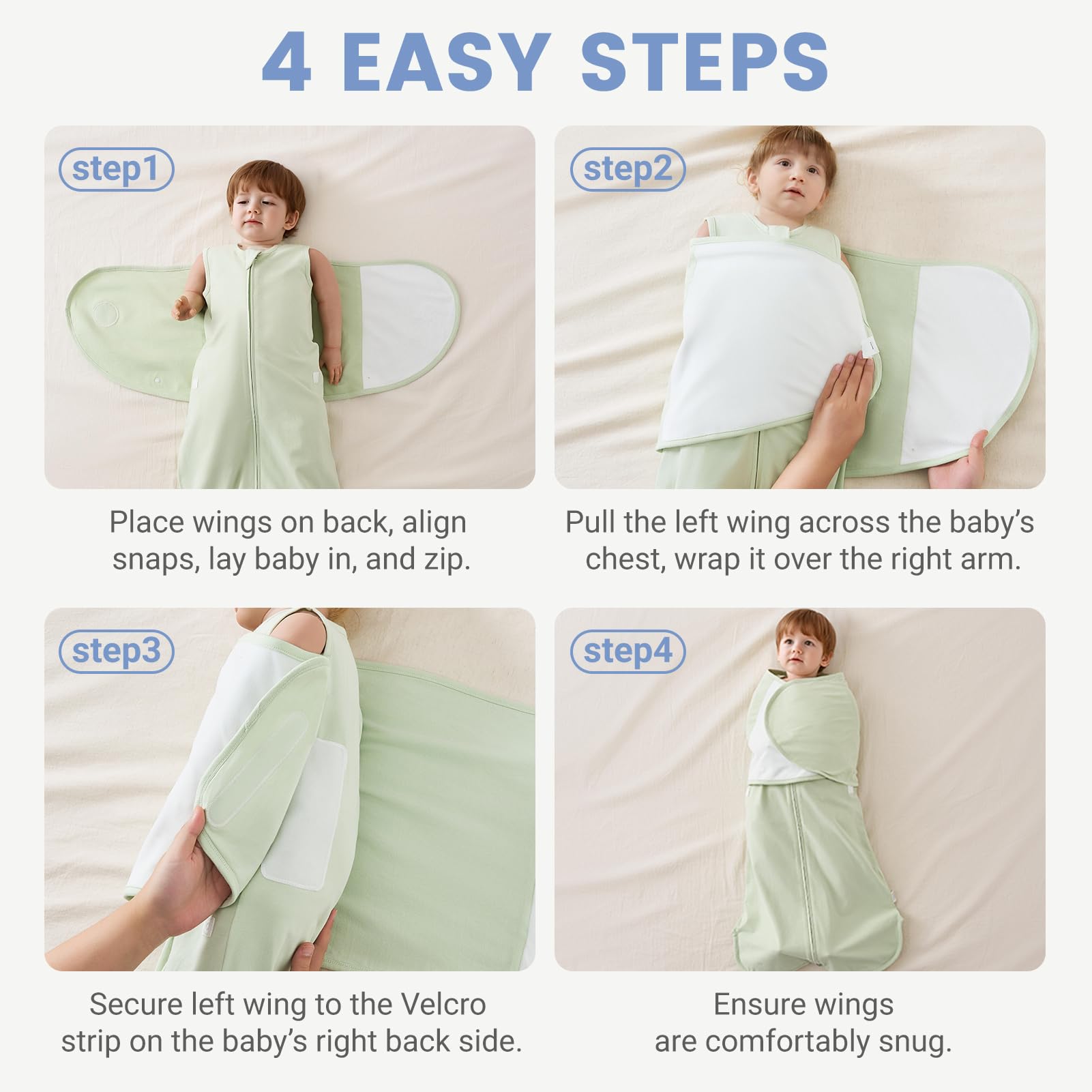 Transitional Swaddle Newborn Houdini Proof Baby Sleep Sack 0-6 Months 1.0 TOG. color gray 