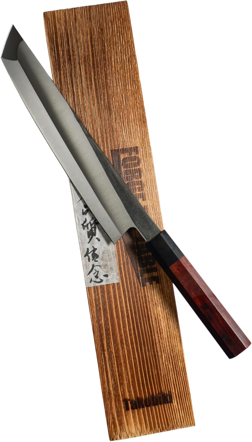 13 Inch Sakimaru Takobiki Knife, AUS10 High Carbon Stainless Steel, Double Bevel