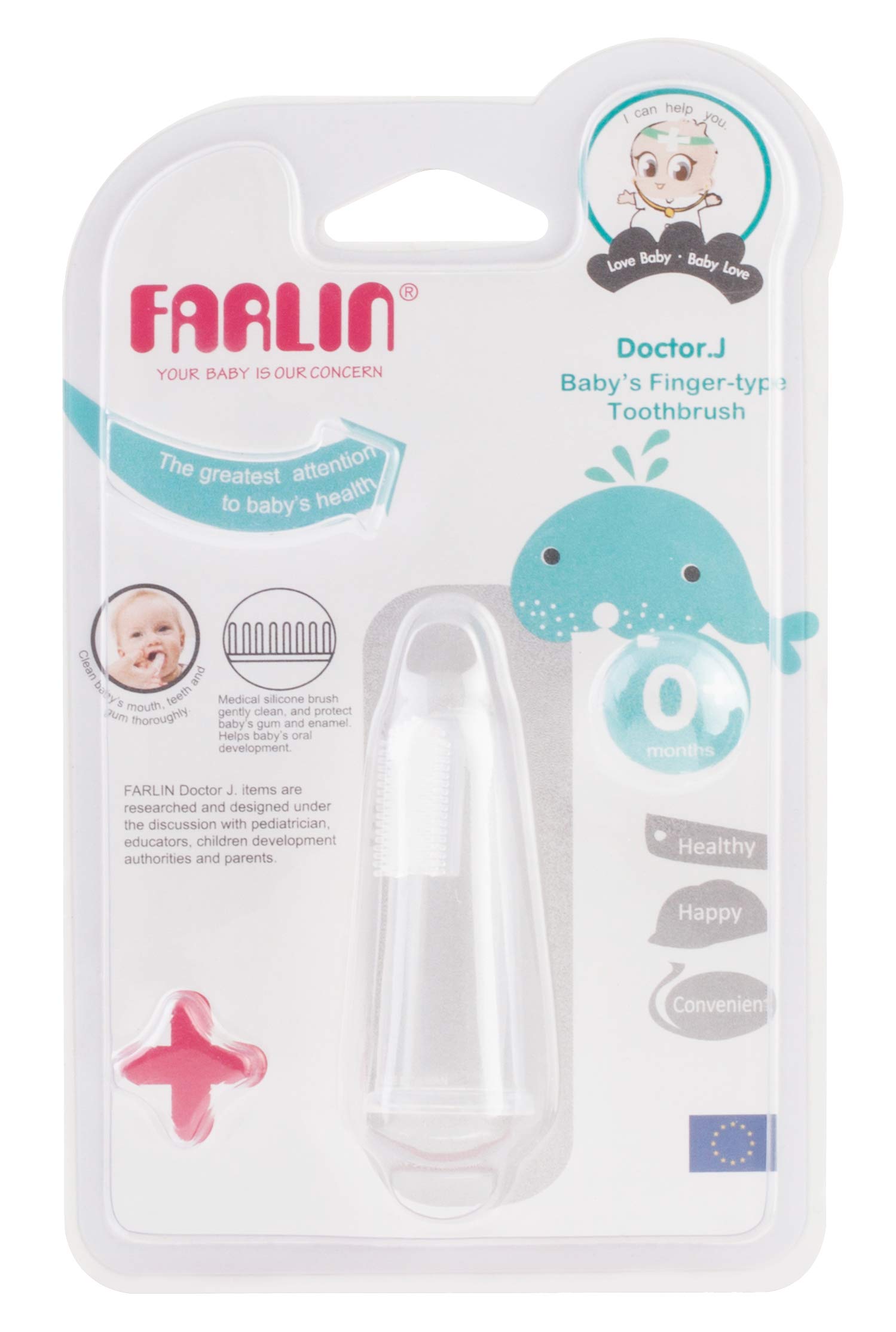 Farlin BF-117 Baby First Tooth Brush, Gentle Silicone Toothbrush for Newborns, Safe & Durable One-Piece Design, Stimulates Gums, Cleans Teeth & Tongue, Supports Oral Development-image-4