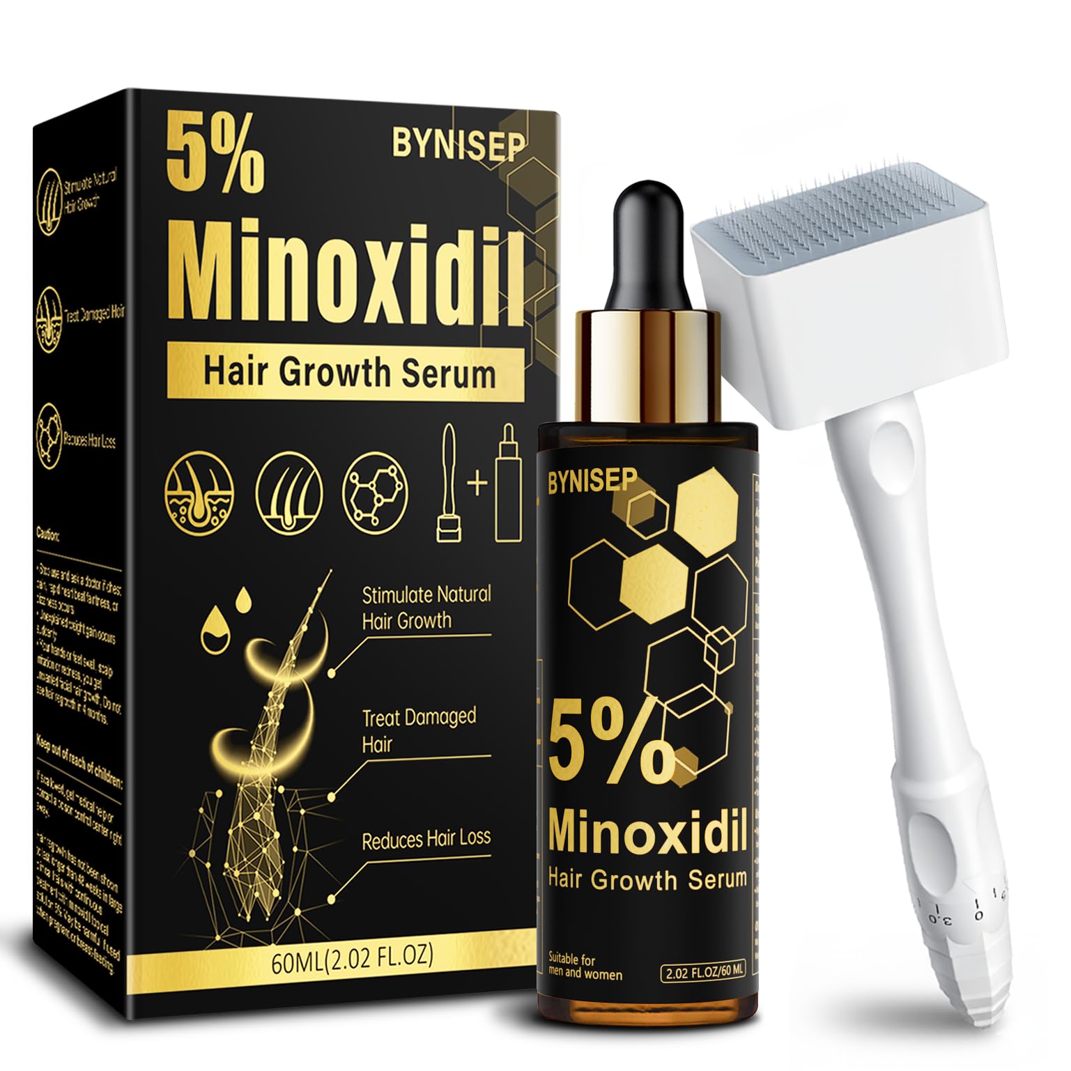 5 Minoxidil Beard Growth Serum for Men and Women for Hair and Beard Regrowth Treatment - 60ml