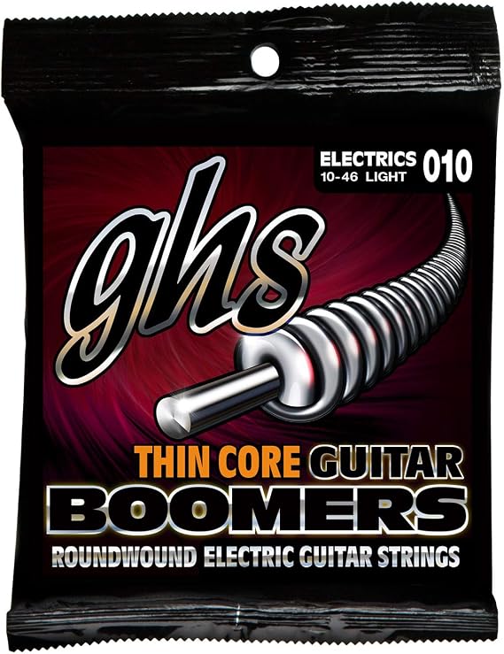 GHS Strings TC-GBL Thin Core Boomers, Nickel-Plated Electric Guitar Strings, Light (10-46)