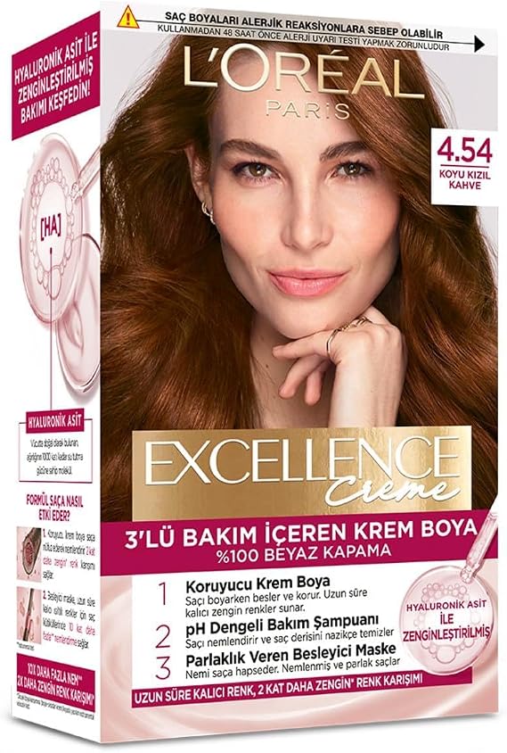 Excellence Creme Hair Dye 4.54 Dark Red Brown