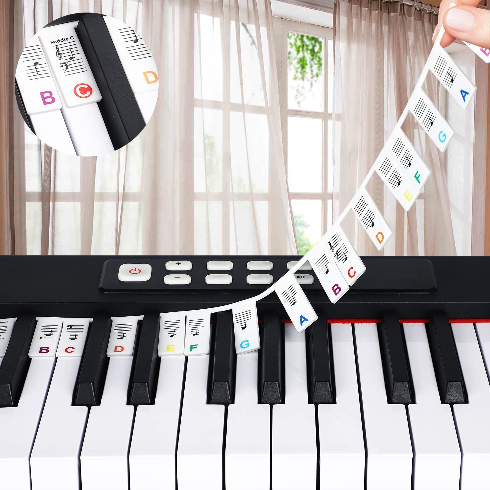 Snapklik.com : Piano Keyboard Stickers For Beginners,88/61/54/49/37 ...