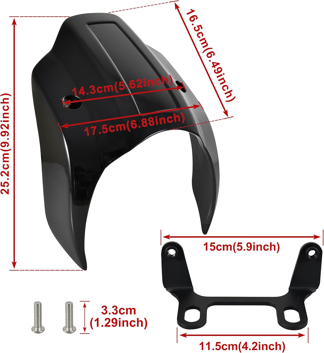 Headlight Fairing Cover for Harley Breakout 13-17, Aluminum Gloss Black Head Light Bezel Trim Fairing Cowel Cover Kit for Harley Davidson Softail Breakout 2013-2017 Accessories