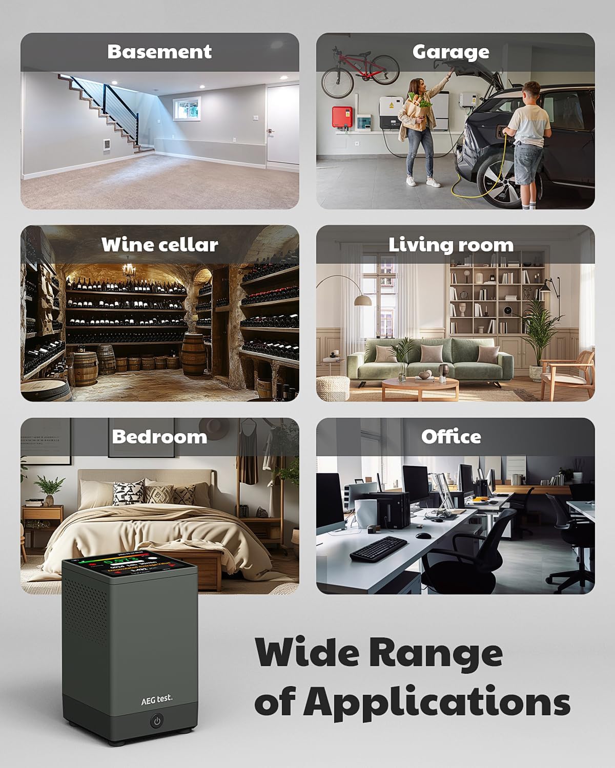 HOUND-2033 Radon Detector for Home, 3.4" Touchscreen, 10-Minute Updates, Audible & Visual Alarms, Portable Rechargeable Design, Long-Term Monitoring, USB Data Export, pCi/L or Bq/m³ – Black - Image 6