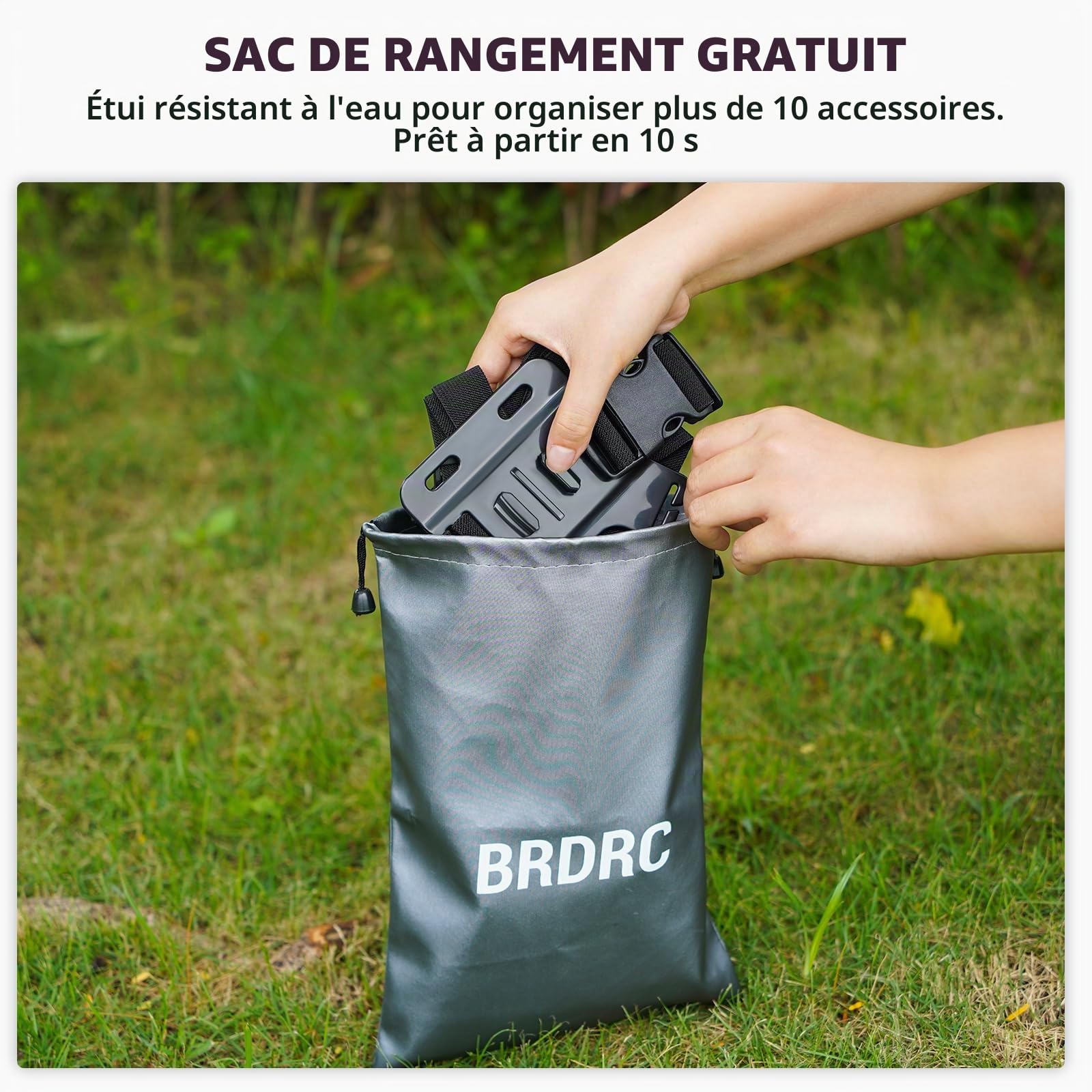 BRDRC Kit d'accessoires pour Insta 360 X5 X4, sangle de poitrine, harnais pour sac à dos, support de poignet, adaptateur rotatif à 360° + libération rapide pour Insta360 One X5 X4 X3 X2 X