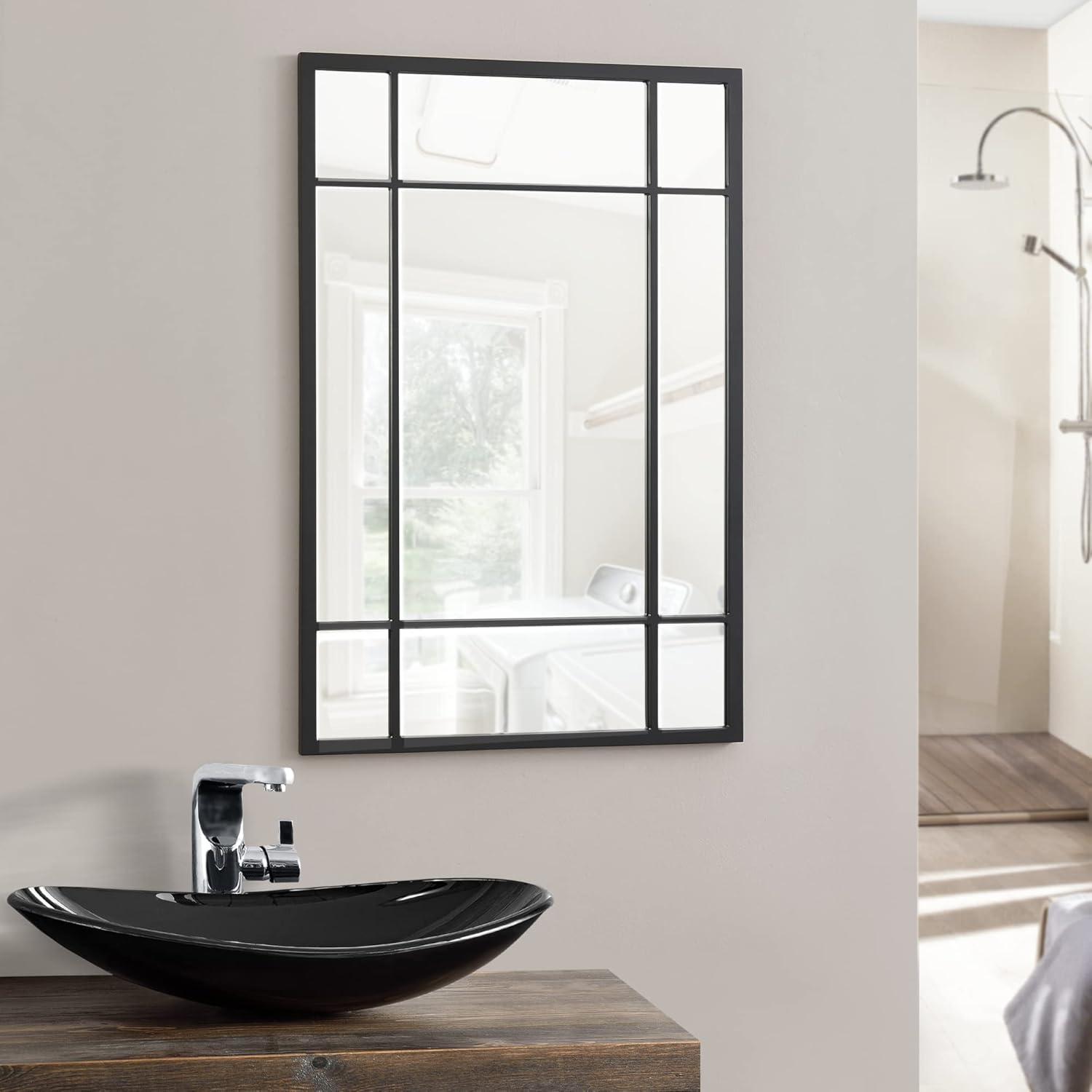 Spiegel met witte houten lijst hxb 150x90 cm - Empire B.V. - Interior & Exterior