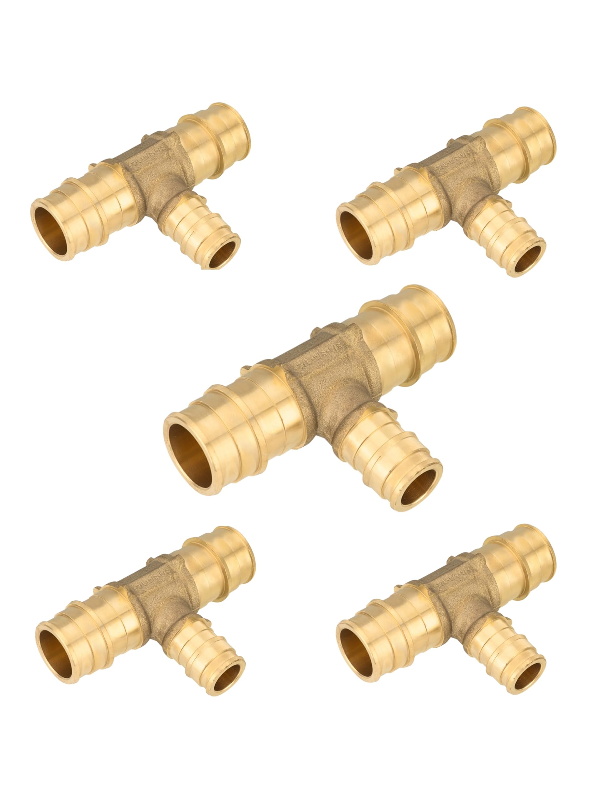 EFIELD Pex-A - Soporte de latón de expansión de 3/4 x 3/4 x 1/2 pulgadas, solo para conexión de tubo Pex-A, ASTM F1960 (paquete de 5)
