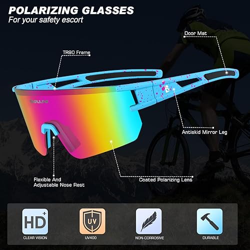 Miniatura 3 de Gafas de sol deportivas polarizadas para hombres y mujeres, jóvenes, béisbol, pesca, correr, ciclismo, golf, senderismo, TAC