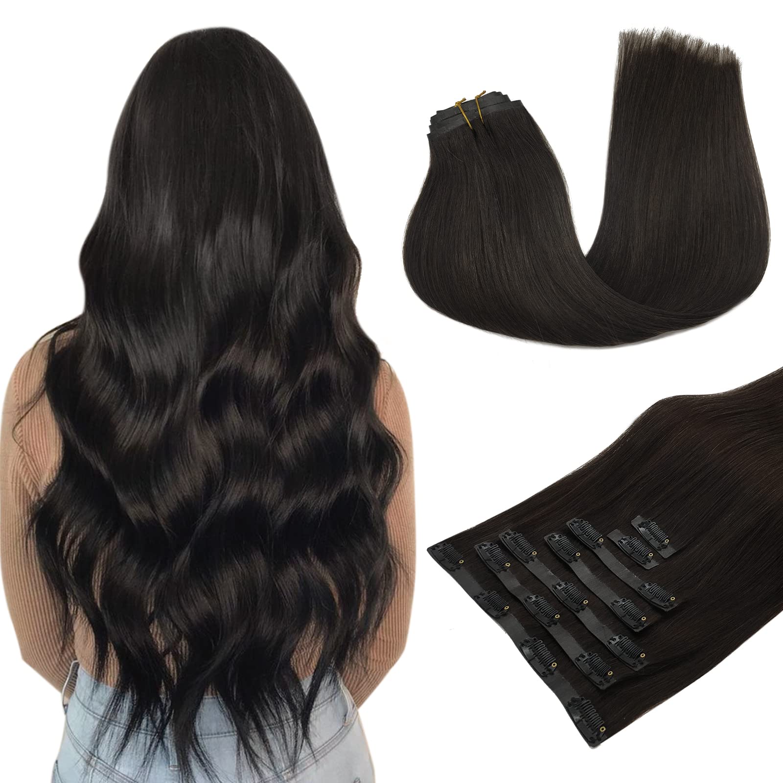 Amazon.com : MAXITA Seamless Clip In Hair Extensions Real 
