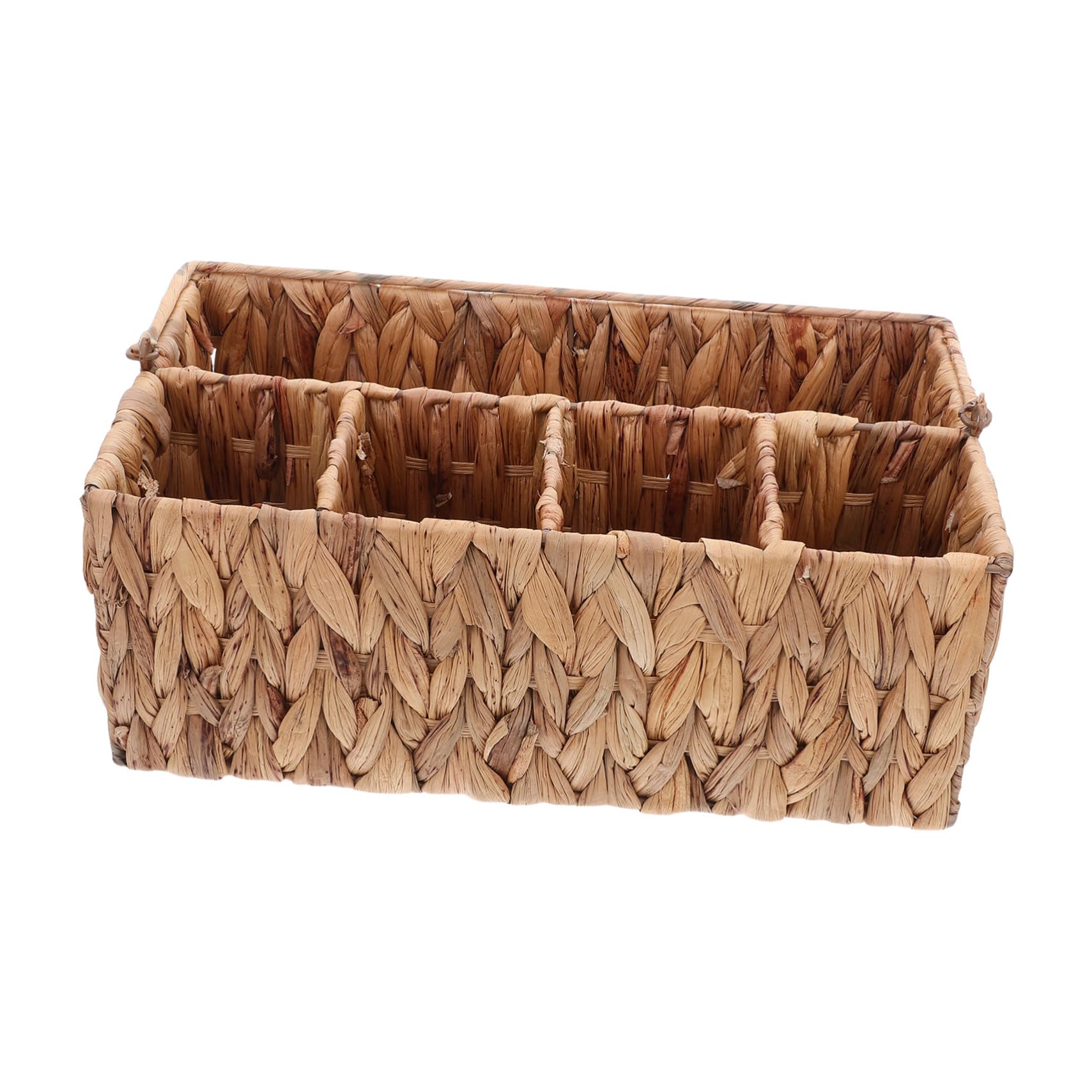 Zerodeko Cestino Portaoggetti in Vimini Con Manico Cestin Picnic Intrecciato Mano Organizer Per Posate Con Scomparti Cestino Per Riporre Utensili Da Cucina Picnic