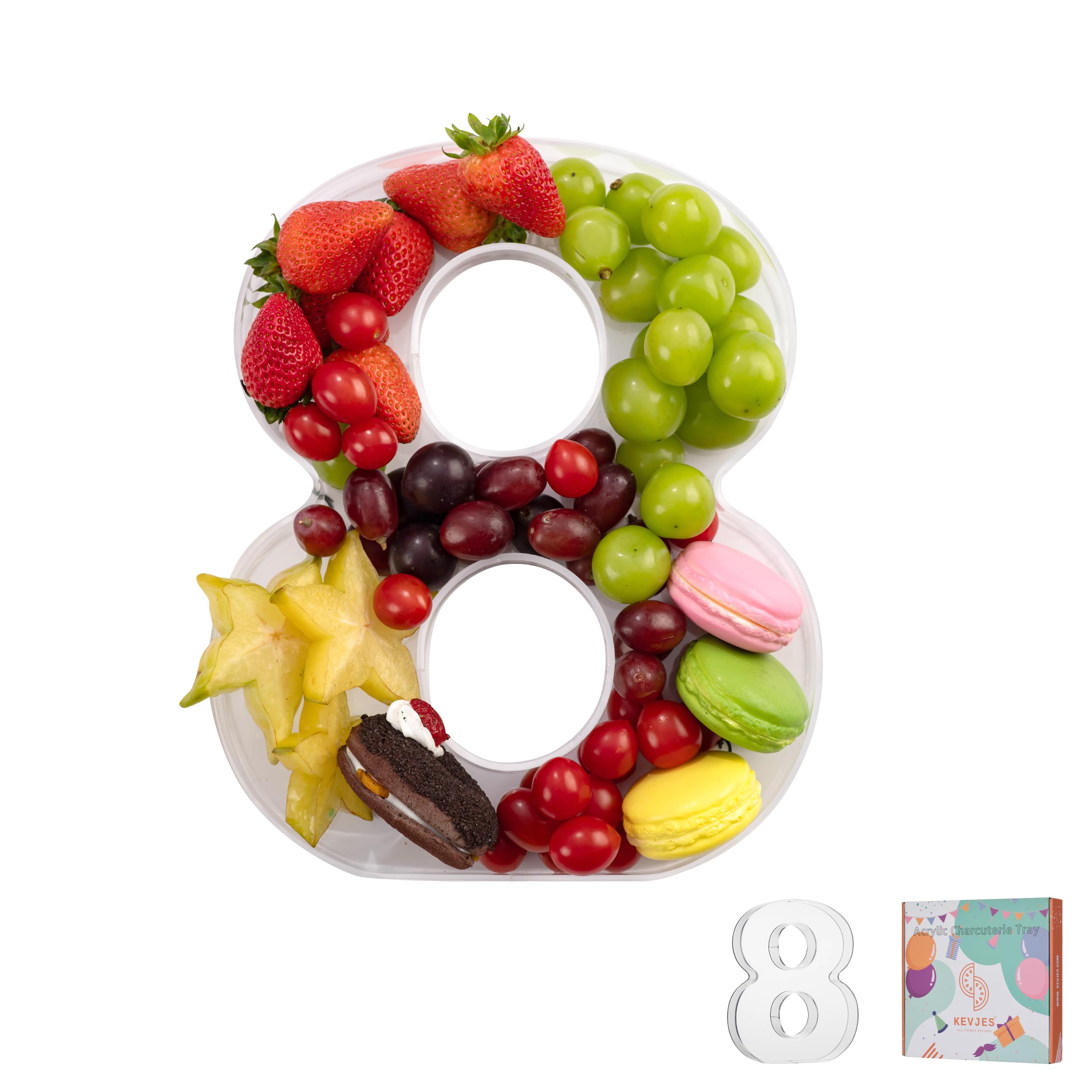 Photo 1 of 11" Clear Acrylic Letter & Number Charcuterie Tray-Reusable Fillable Alphabet Box for Displaying Candy,Cake,Snacks– Party Dessert Serving Plate for Birthday, Wedding Anniversaries, Baby Shower (8)