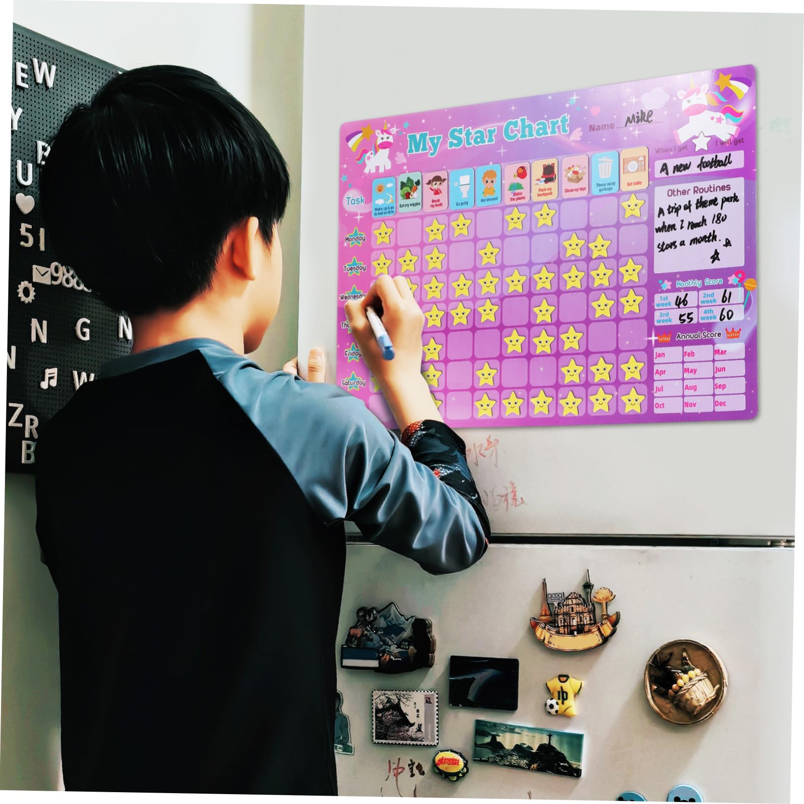 Tabla de Recompensas Magnética 1 Juego de Plástico para Niños | Decoracion Colegio, Tareas y Recompensas, Tabla Rutinas Niño Niña, Planificador Mensual Magnetico Nevera