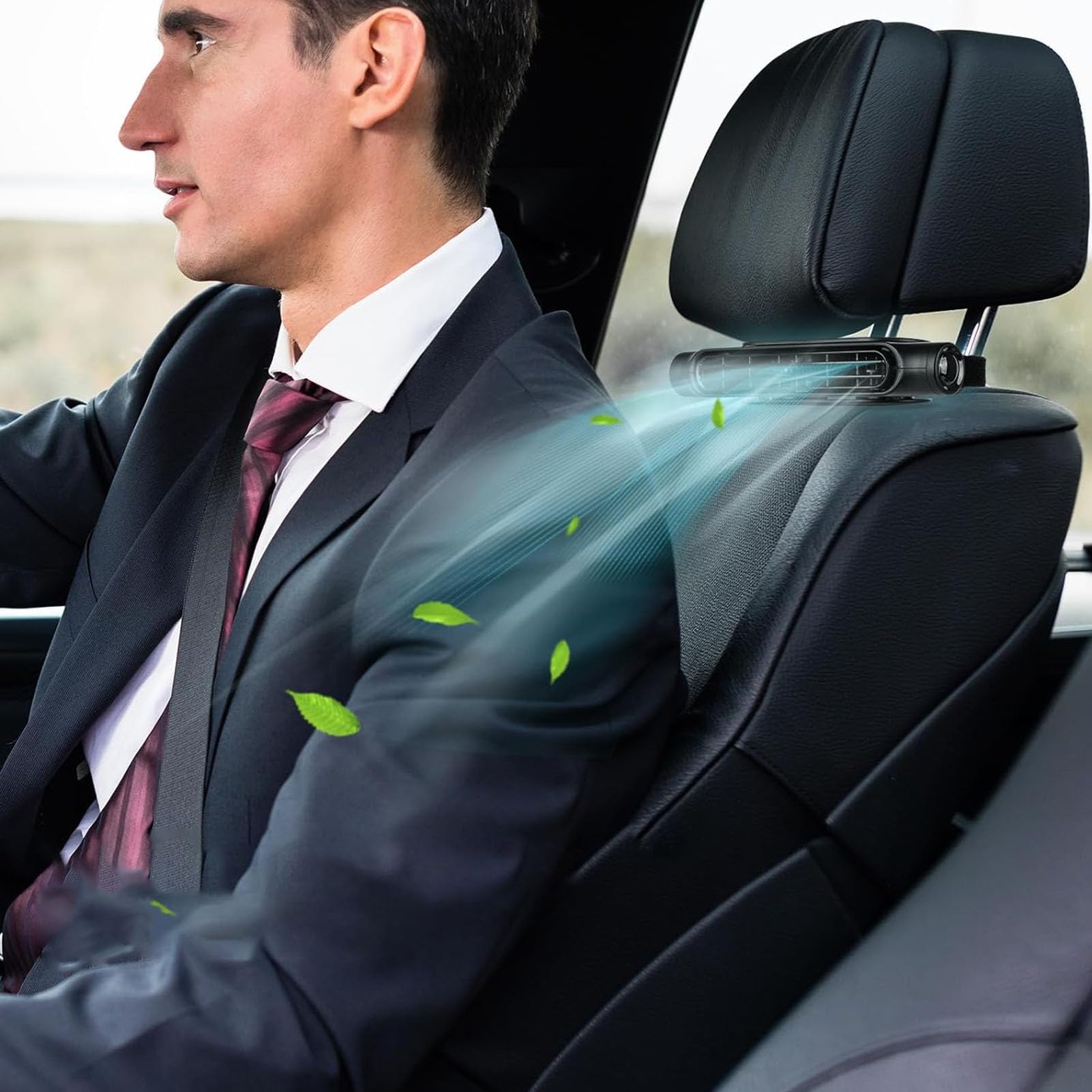 Ventilateur D'appui-tête sans Lame USB, Ventilateur Silencieux Réglable à 3 Vitesses pour Voiture avec Sièges Amovibles, Ventilateur D'appui-tête de Voiture, Angle sans Lame USB,
