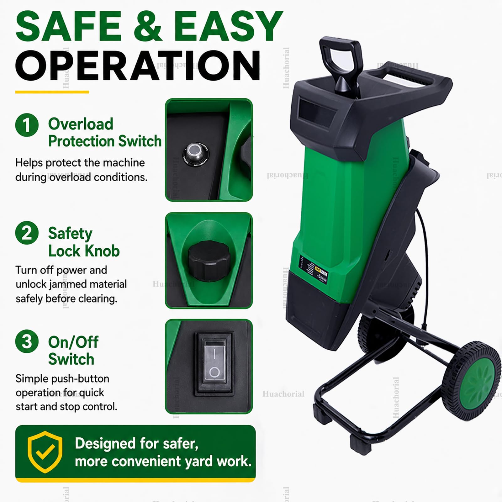 Broyeur de Végétaux Électrique 2400W pour Branches Et Feuilles