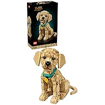 LEGO Icons Cucciolo di Golden Retriever – Kit Modellismo per Adulti – Modello 3D di Animale da Esposizione con Collare e Medaglietta per Cane – Decorazione Fai da Te – Idea Regalo Artigianale – 11384