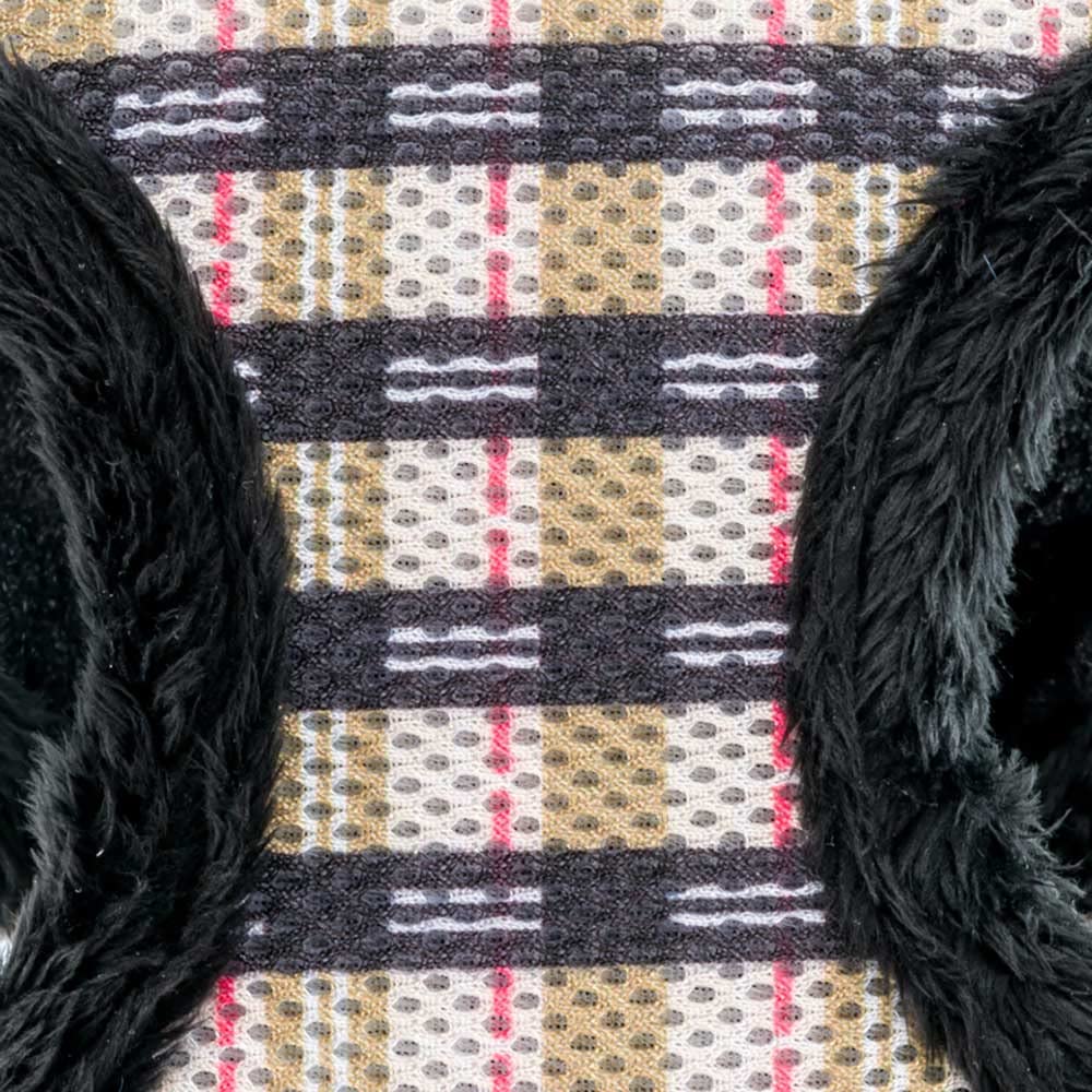Cat and Dog Harness NIKITA FUR S, Breathable, Soft Eco-friendly Fur, Adjustable Girth, Tartan, Harness for small dog - Image 3