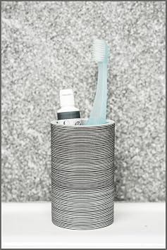 Çizgi Desenli 3'lü Banyo Aksesuar Seti - Sabunluk, Losyonluk, Diş Fırçalık Şık Ve Modern Tasarım Sıvı Sabunluk Seti