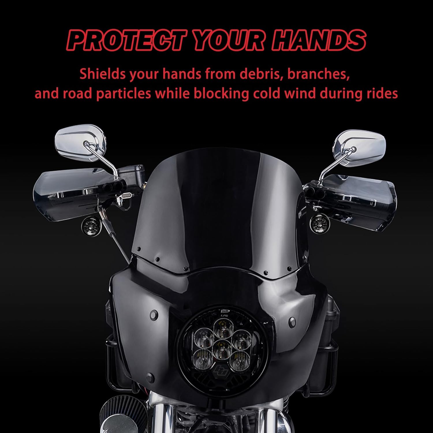 Performance PC Motorcycle Hand Guards, Durable Smoke Handlebar Handguards Wind Deflectors Compatible with Harley 2018-2023 Touring and Softail Models