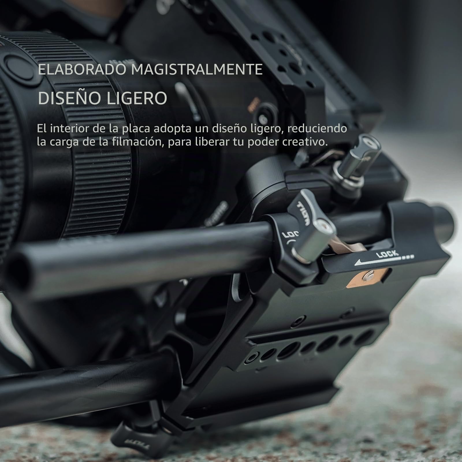 Tilta Placa base dual LWS Arca Manfrotto de 15 mm compatible con colas de milano estándar Tilta con diseño a presión, color negro TA-DBP-B