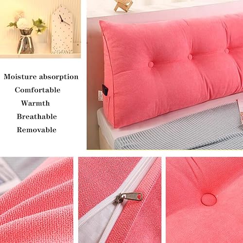 Miniatura 2 de Almohada larga triangular grande para cabecero, cojín de espalda de color sólido, almohada de lectura, almohada de cuña para sofá cama, respaldo