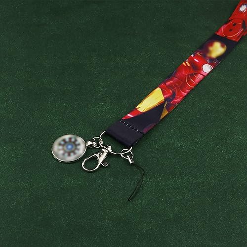 Miniatura 3 de Llavero con estampado de dibujos animados de Iron Man, clip para identificación con correa para el cuello de Iron Man para llavero, Iron Man -Ly