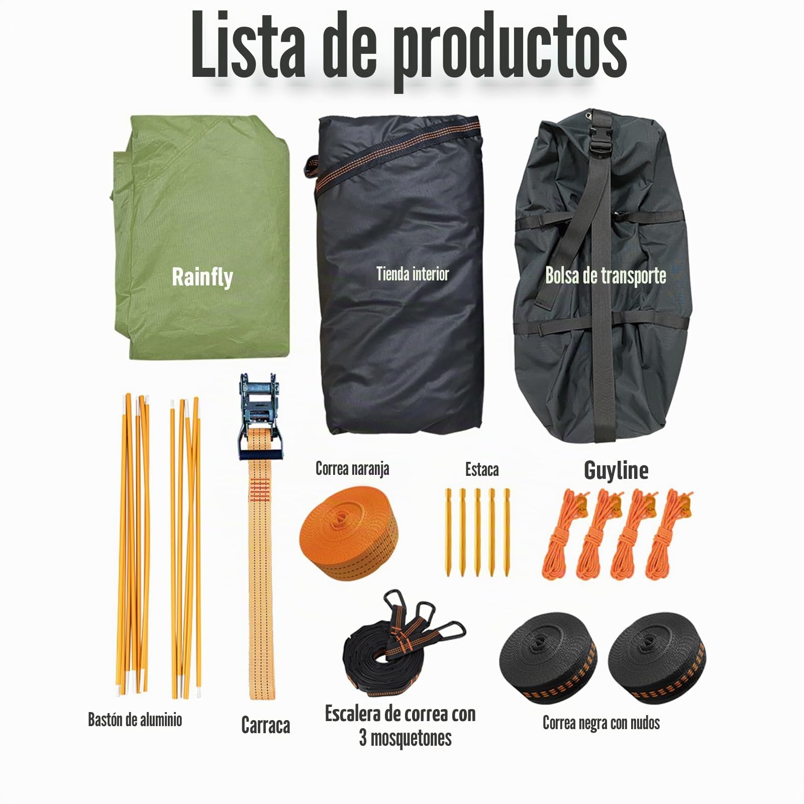 Night Cat Tienda de Campaña Hamaca: Mosca Impermeable para 2 Personas Senderismo Camping en el jardín Patio Trasero Salvaje
