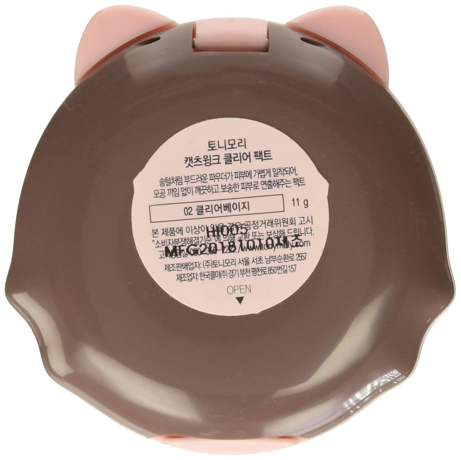TONYMOLY Cats Wink Clear Pact, 02 CLEAR BEIGE