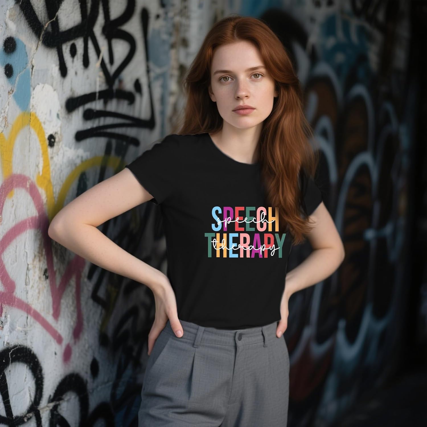 Speech Therapy Shirt for Women Speech Language Pathologist Shirts Therapist Tee Tops - Image 2