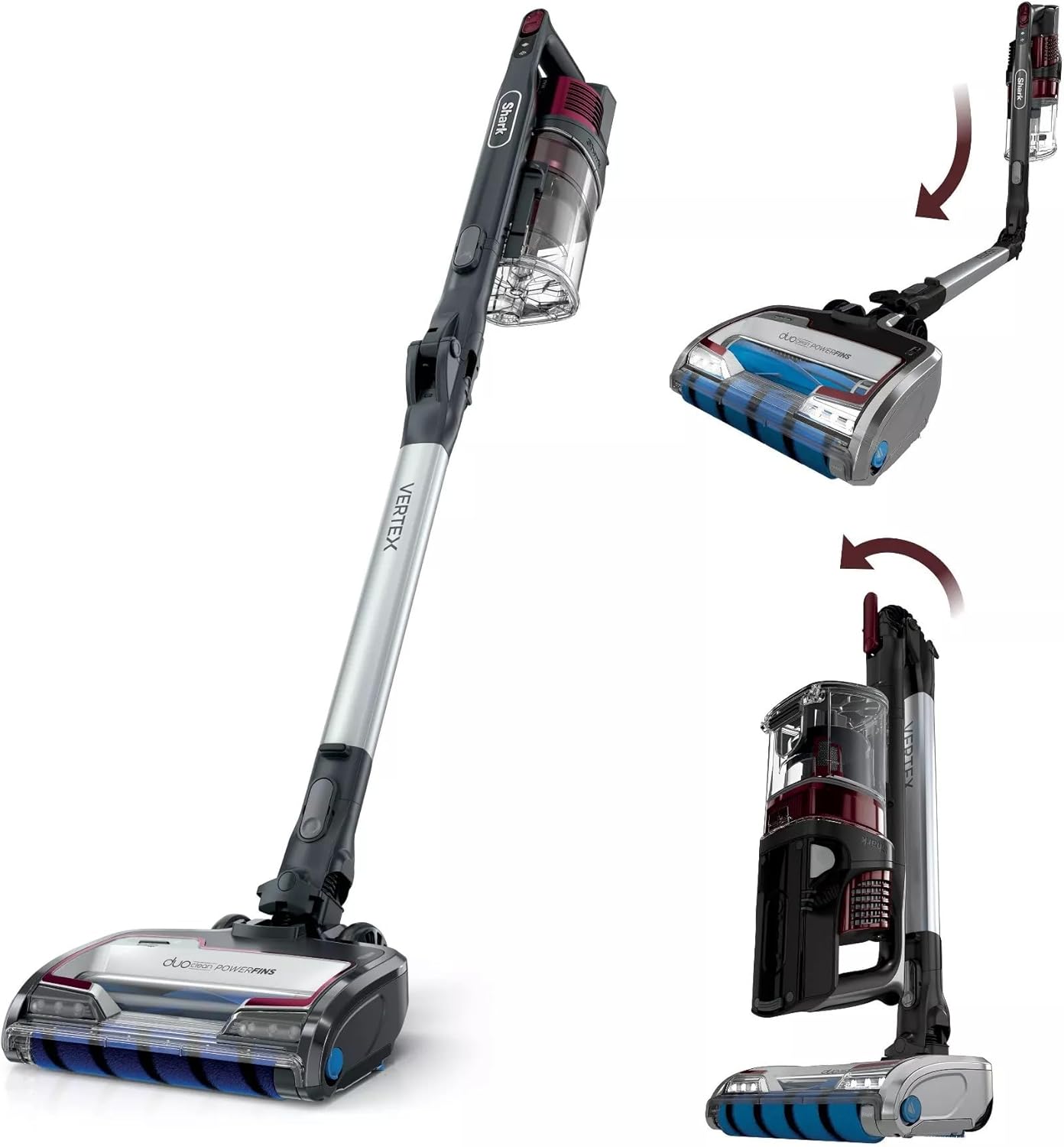 Shark R-IZ464H Vertex Cordless Stick Vacuum with DuoClean PowerFins, Lightweight, Pet Hair, HEPA, 60 Min Run Time - Certified Refurbished